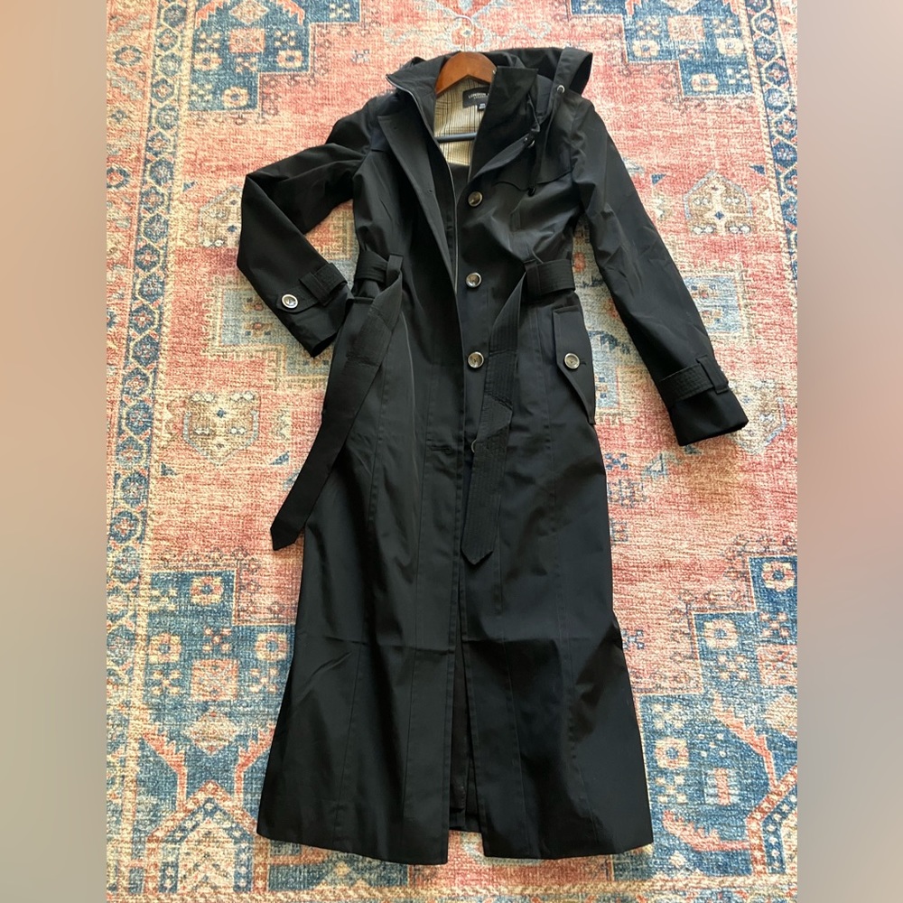 London Fog XXS black belted hooded trench coat